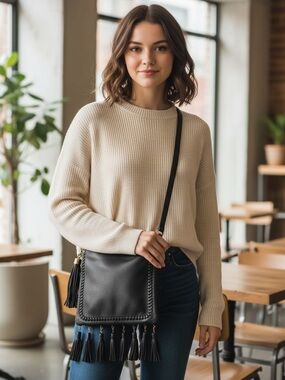 Michael kors bohemian cross body fringe leather bag